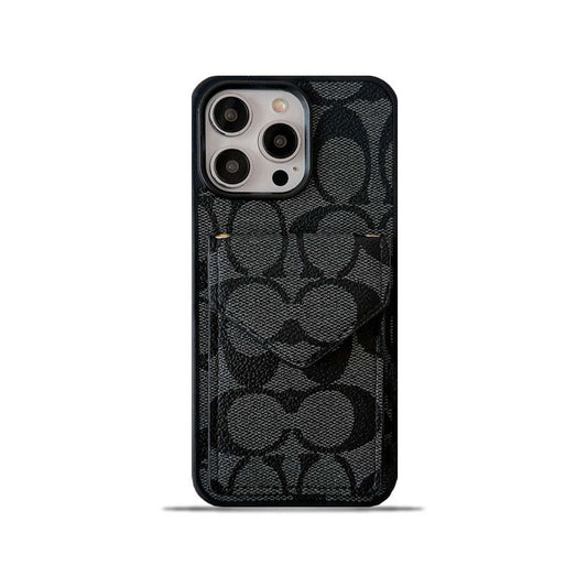 Coach iPhone Case With Card Holder And Strap Light Black -SJ240513 mysite