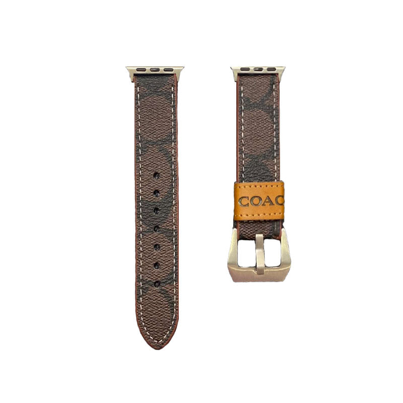 Leather Coach Apple Watch Band Dark brown-YHK244221710 mysite