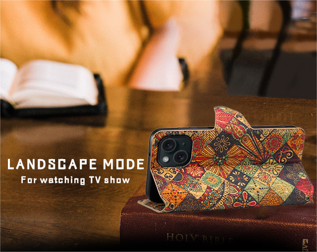 Vintage  Floral seasons Leather Wallet Case  – Boho Chic Protection for iPhone Case1 mysite