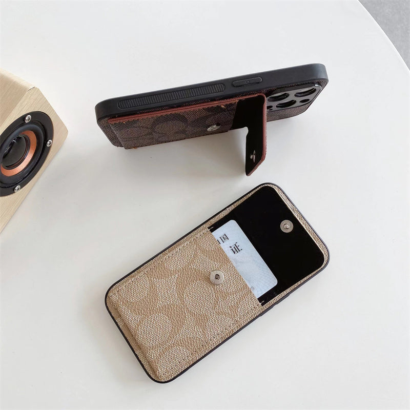 Coach iPhone Case With  Wallet Coffee-HP240513 mysite