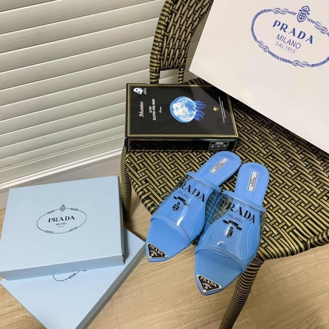 Triangle Logo Transparent Flat Slippers mysite