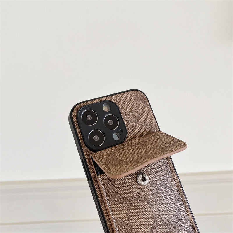 Coach iPhone Case With  Wallet Light Brown-HP240513 mysite