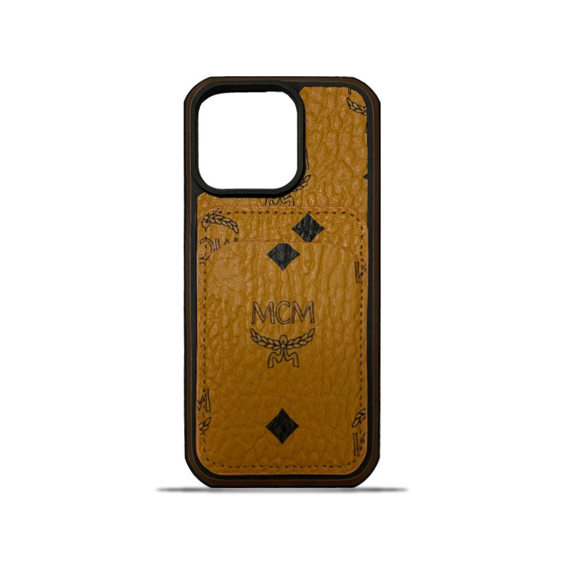 MCM iPhone Case With Card Holder  Yellow-MCK240603 mysite