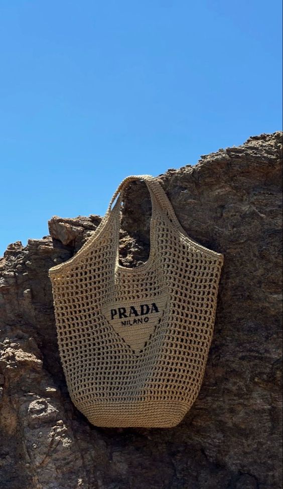 Prada Raffia Tote Bag-Khaki mysite