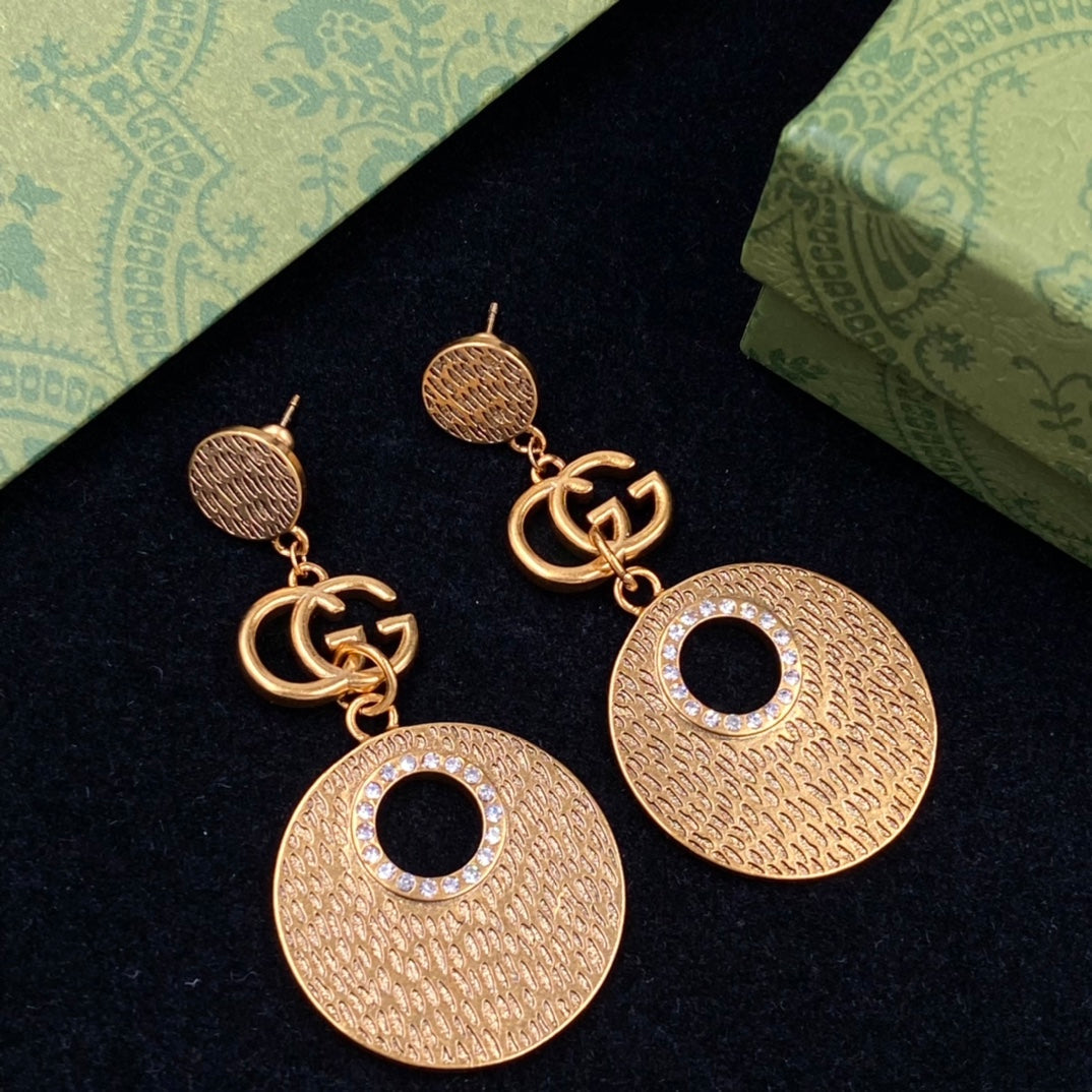 Vintage Letter Circle Earrings mysite