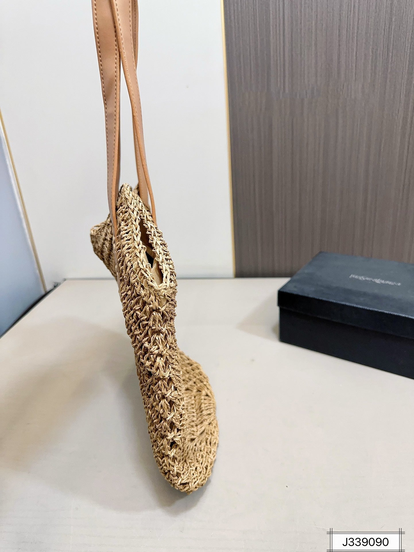YSL SAINT LAURENT Vacation Casual Raffia Woven Tote Bag 35x32cm mysite
