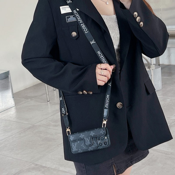 Luxury Side Card Holder Crossbody iPhone Cases mysite