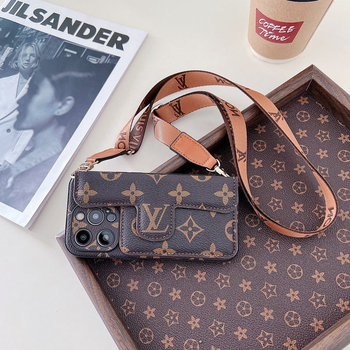 Luxury Side Card Holder Crossbody iPhone Cases mysite