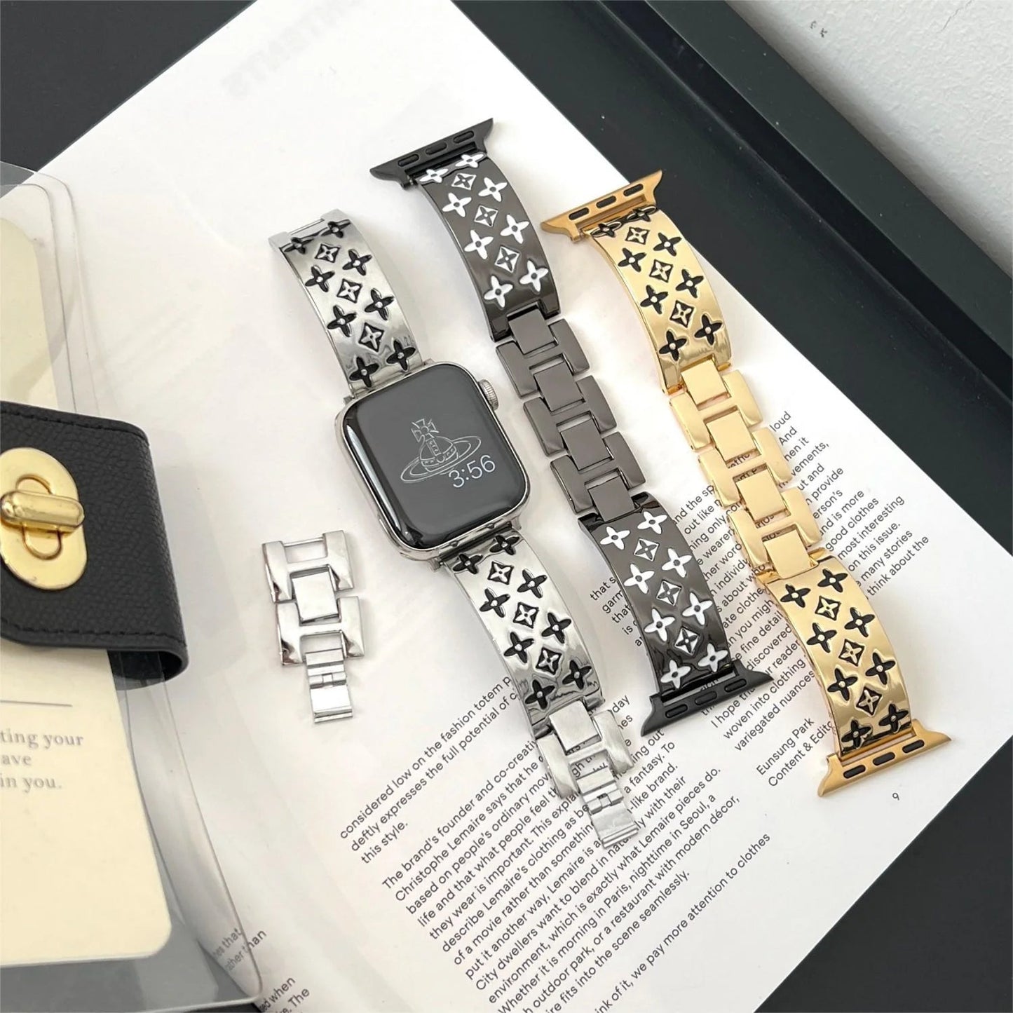 EMBOSSED METAL APPLE WATCH STRAPs-1 mysite