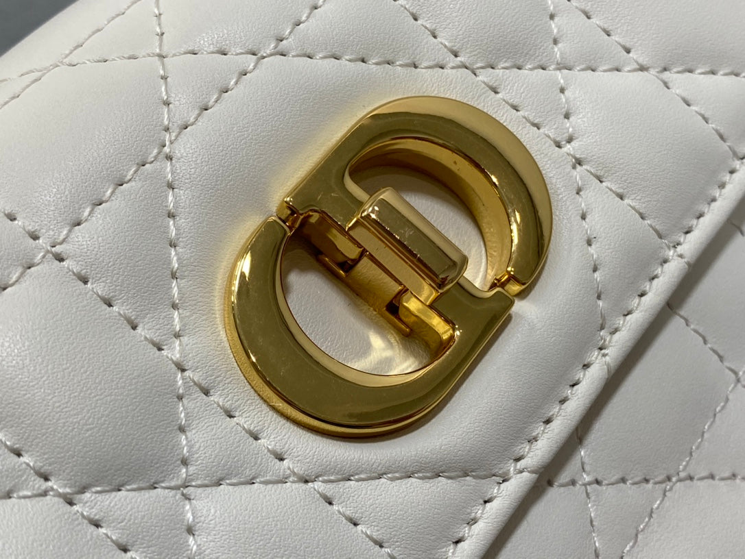 Dior Miss Caro White Macrocannage Lambskin Bag - 19 x 13 x 5.5 cm mysite