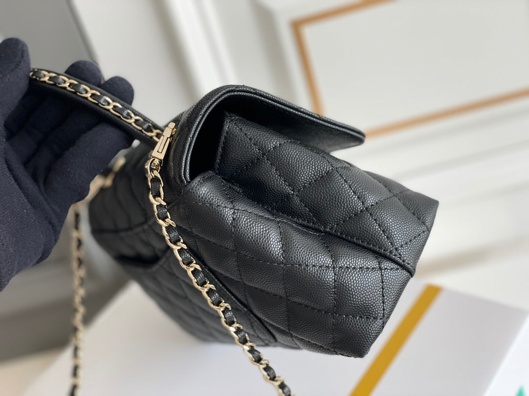 Chanel Coco Handle Black Bag Handle Flap Small/Mini Bag Black - 24x14x10cm mysite