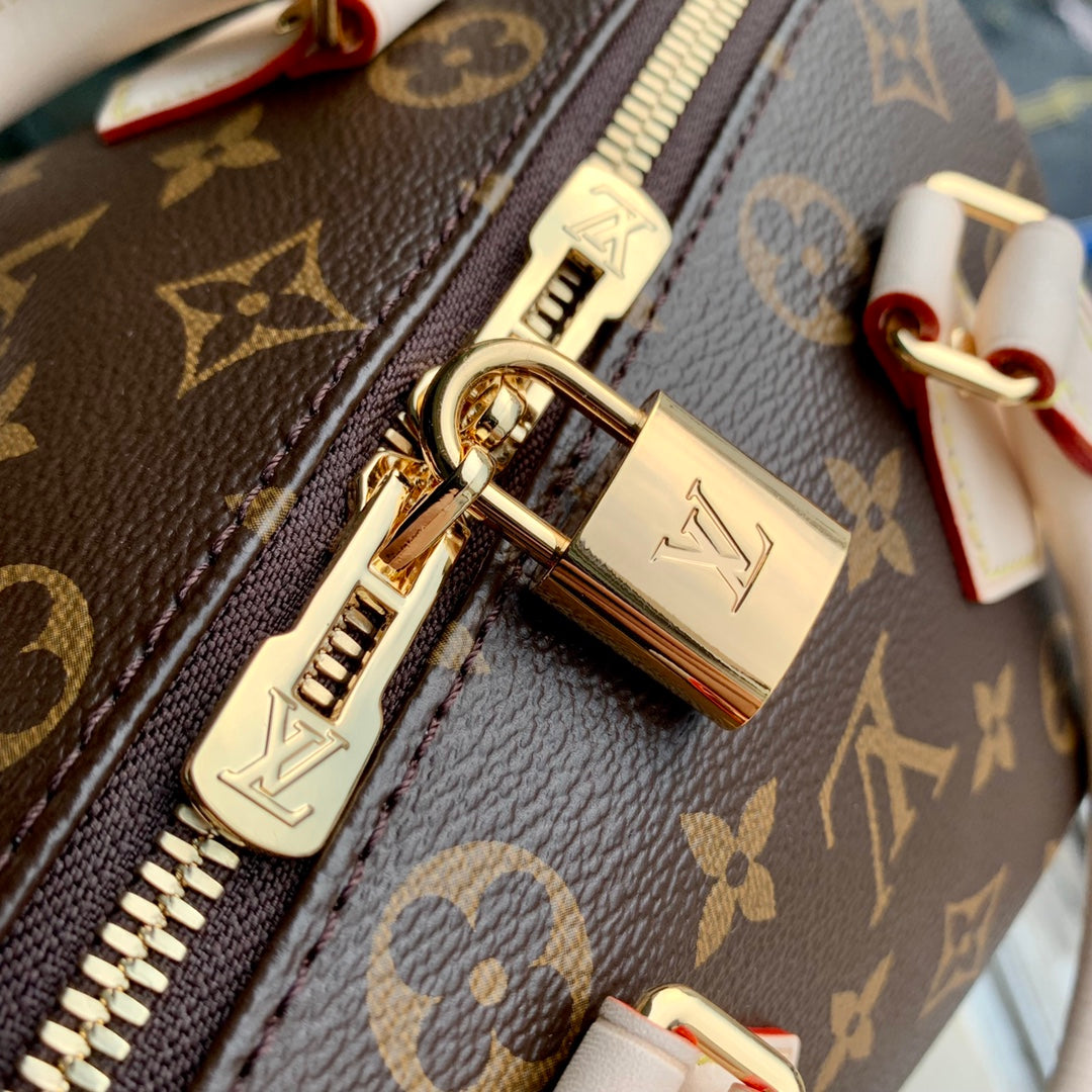 Louis Vuitton Speedy Bandouli¨¨re 20 Monogram Beige Strap - 20.5 x 13.5 x 12.0 cm mysite
