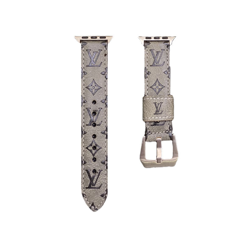 Leather Monogram Apple Watch Bands Leather Blue-YH24422 mysite