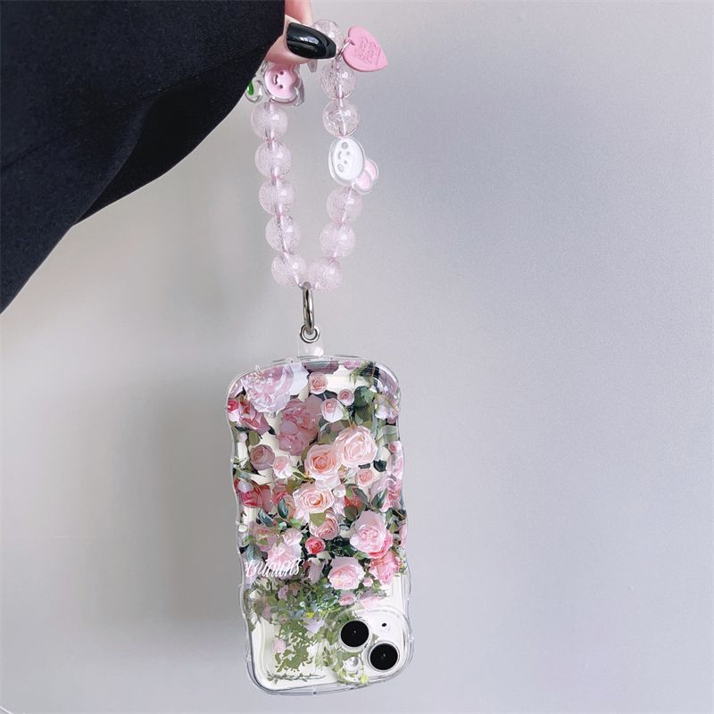Fresh Pink Flowers With Wristband For iPhone Case mysite