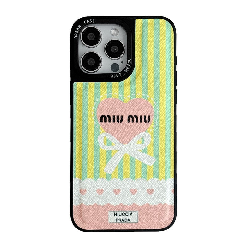 Miu Green & Pink Leather iPhone Case mysite