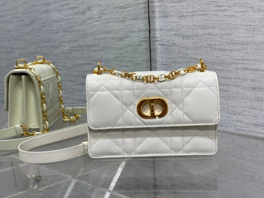Dior Miss Caro White Macrocannage Lambskin Bag - 19 x 13 x 5.5 cm mysite