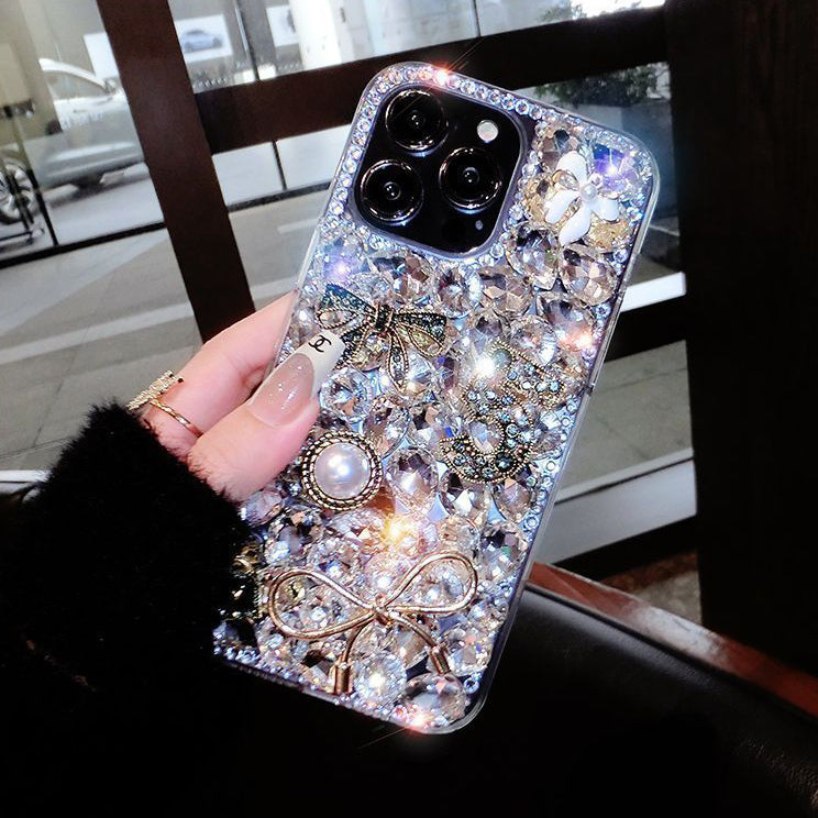 Luxury Rhinestone Diamond Perfume Bow-knot iPhone Case mysite