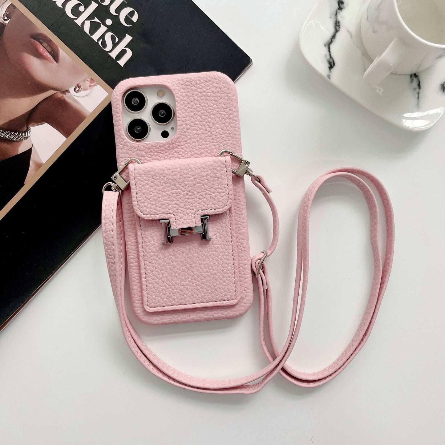 H Card Holder Leather Chain iPhone Case mysite