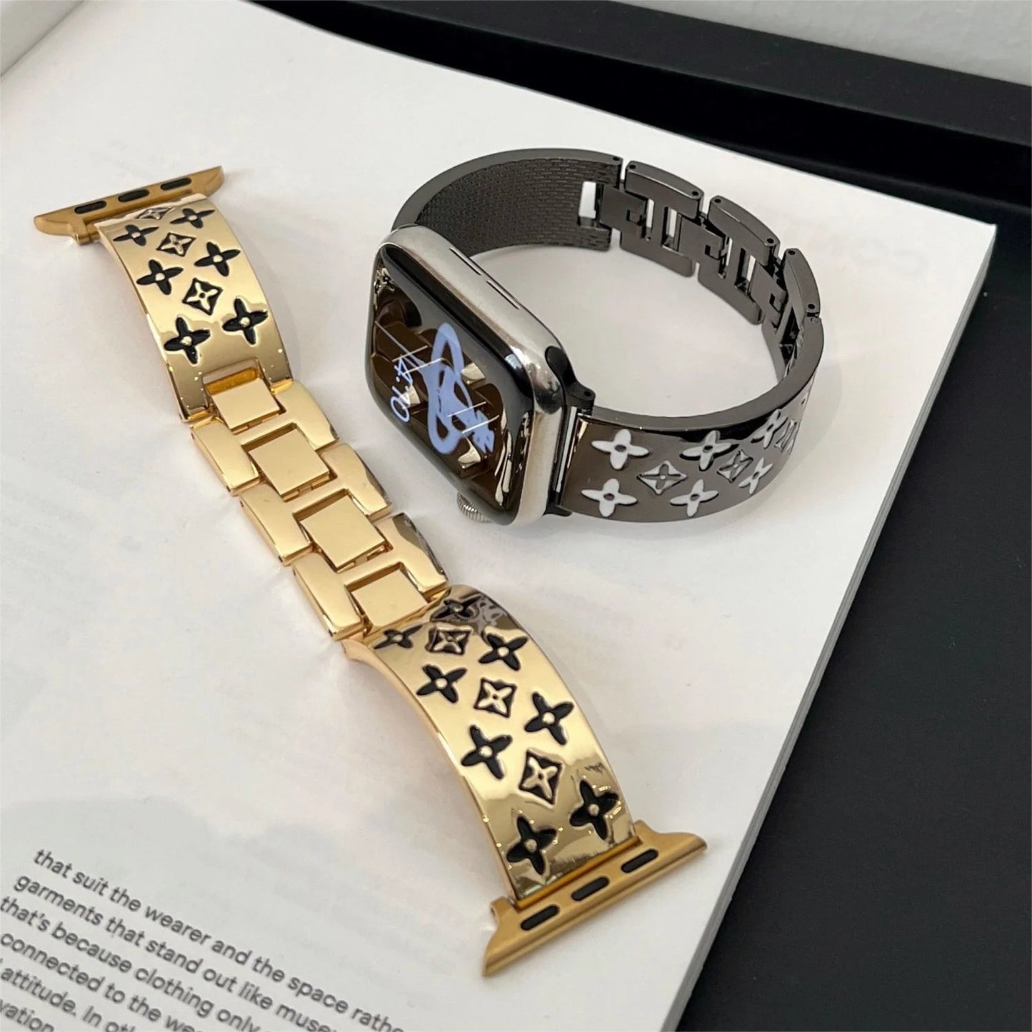 EMBOSSED METAL APPLE WATCH STRAPs-1 mysite