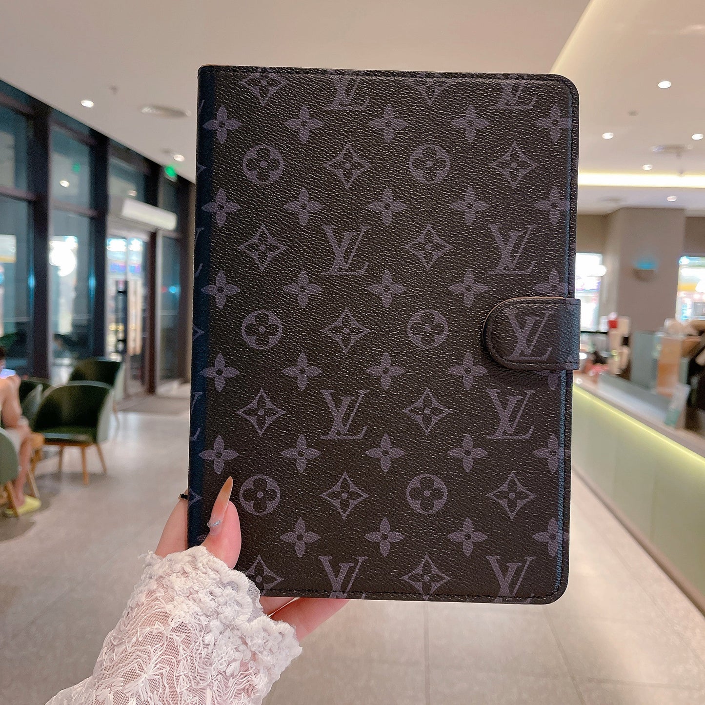 Elegant Monogram Canvas Flip Cover Apple iPad Protective Leather Case mysite