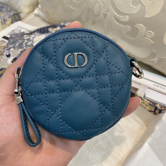 DETACHABLE CARO ROUND COIN PURSE DEEP OCEAN BLUE CANNAGE CALFSKIN mysite