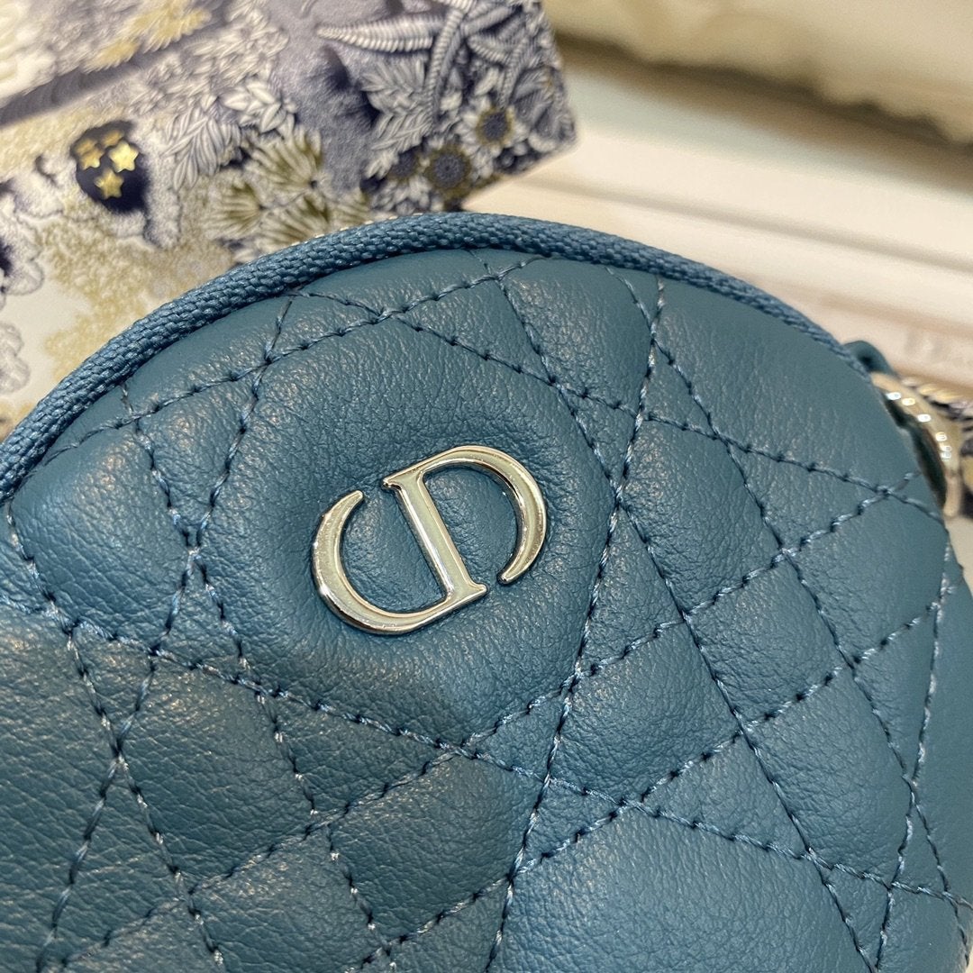 DETACHABLE CARO ROUND COIN PURSE DEEP OCEAN BLUE CANNAGE CALFSKIN mysite