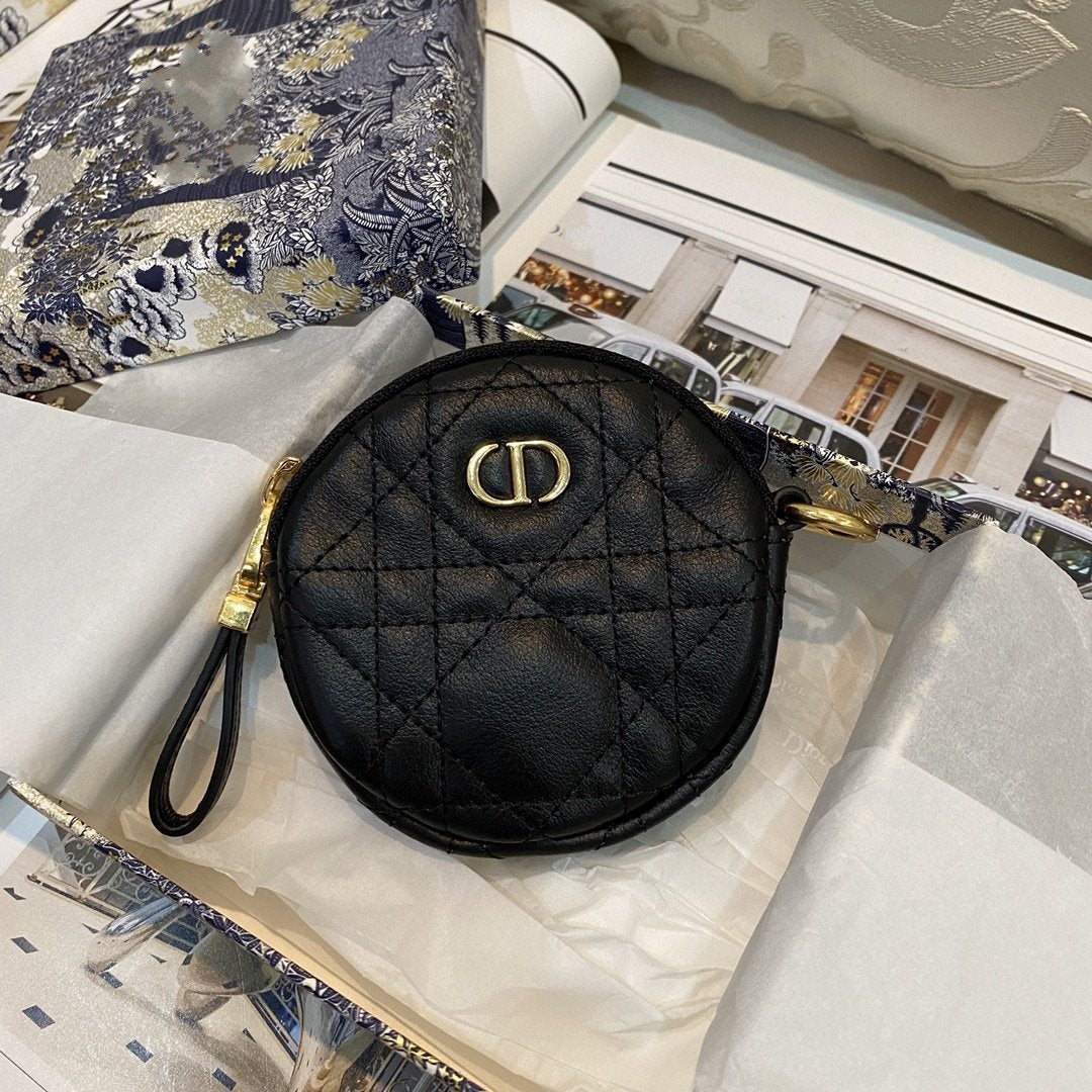 DETACHABLE CARO ROUND COIN PURSE BLACK CANNAGE CALFSKIN mysite