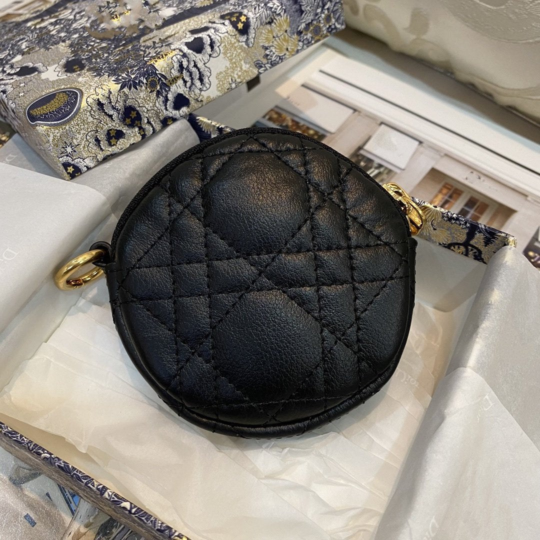DETACHABLE CARO ROUND COIN PURSE BLACK CANNAGE CALFSKIN mysite
