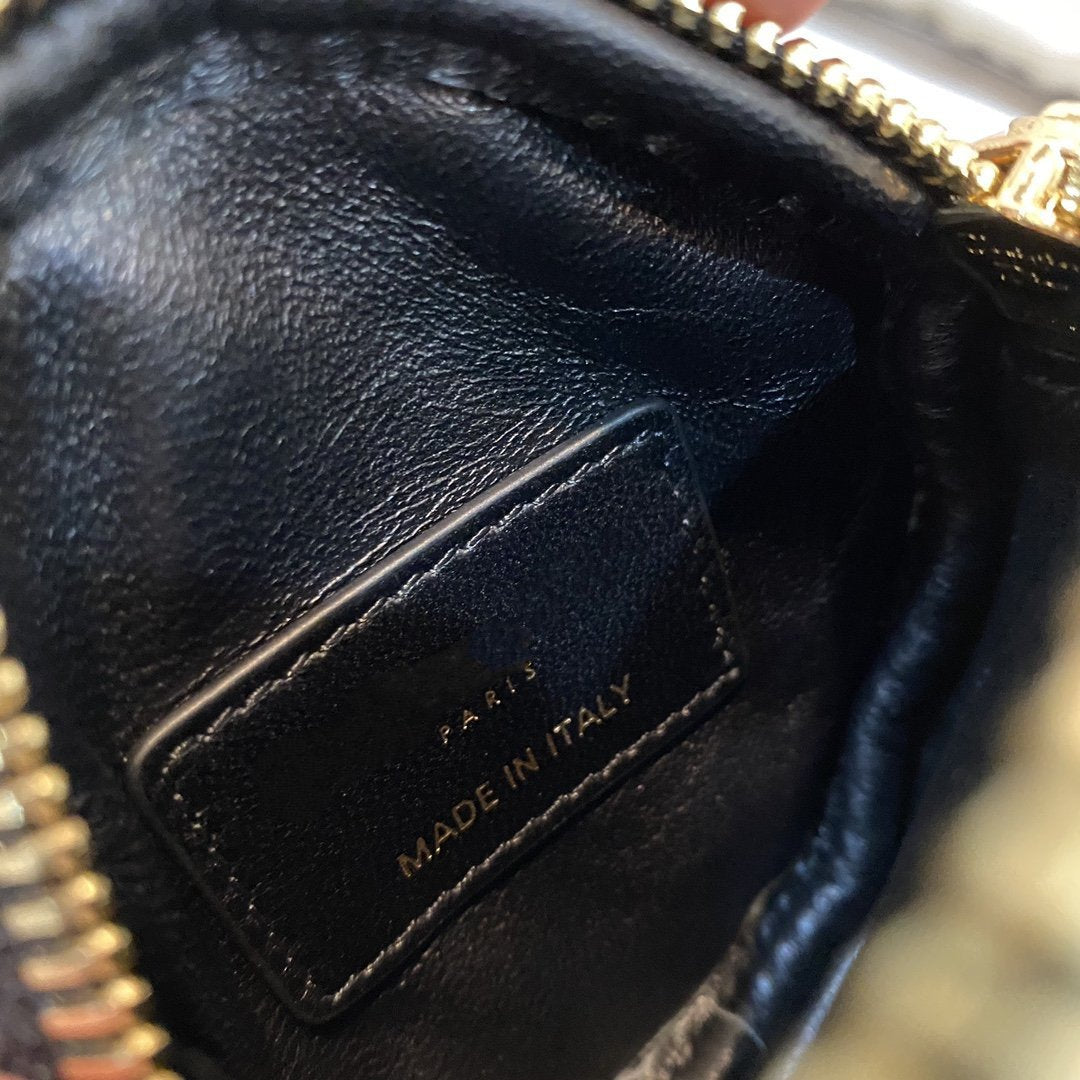 DETACHABLE CARO ROUND COIN PURSE BLACK CANNAGE CALFSKIN mysite