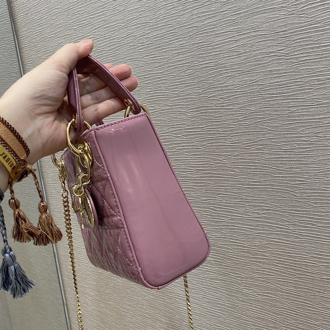 MINI LADY BAG 17 PINK PATENT CALFSKIN mysite