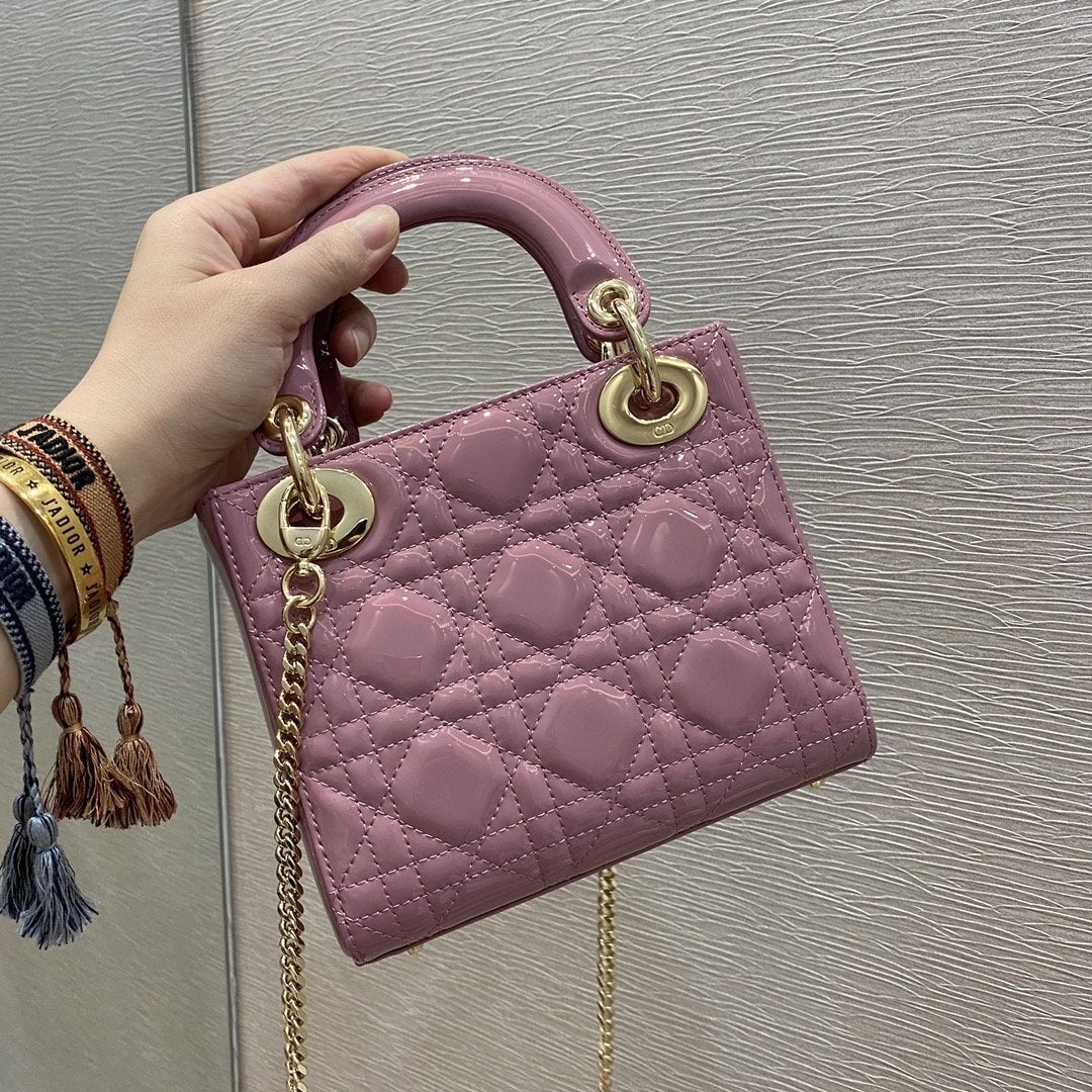 MINI LADY BAG 17 PINK PATENT CALFSKIN mysite