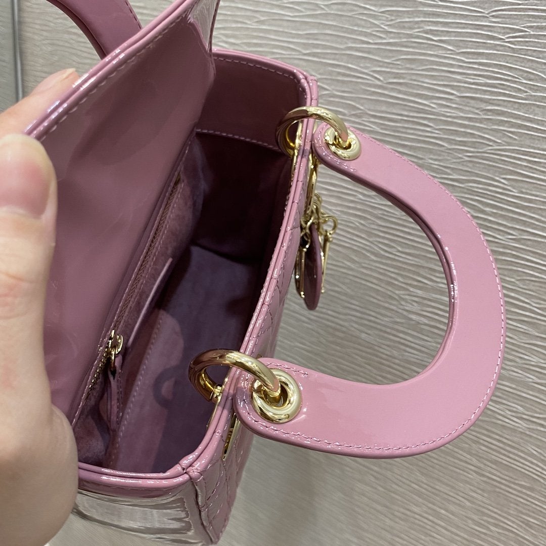 MINI LADY BAG 17 PINK PATENT CALFSKIN mysite