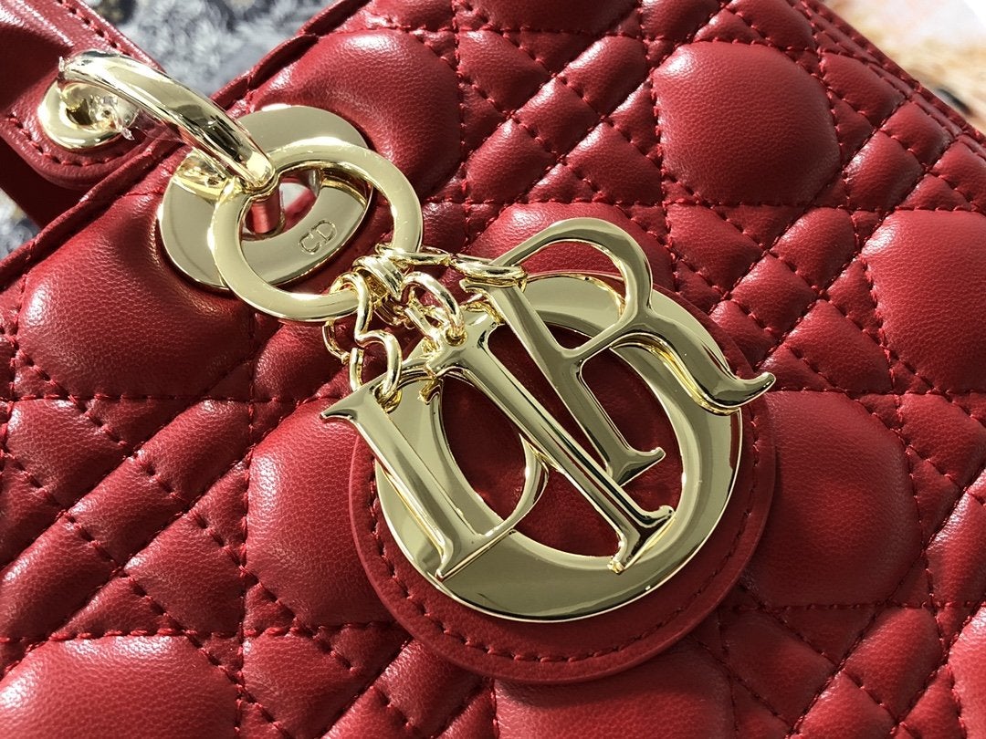 LARGE LADY BAG 32CM RED CANNAGE LAMBSKIN mysite