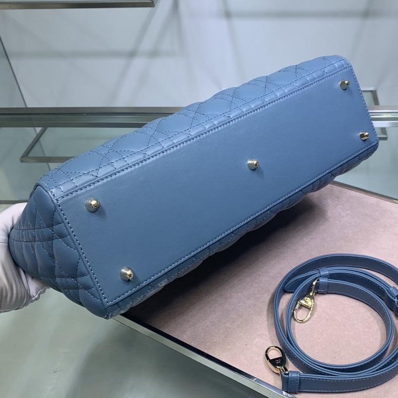 LARGE LADY BAG 32CM BLUE CANNAGE LAMBSKIN mysite