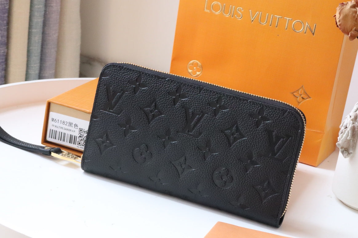 LV ZIPPY WALLET LONG PURSE BLACK MONOGRAM EMPREINTE LEATHER mysite