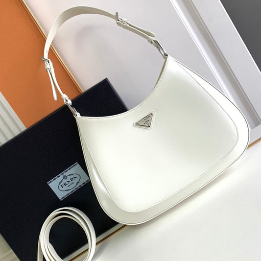 CLEO 30 WHITE BRUSHED LEATHER SHOULDER BAG mysite