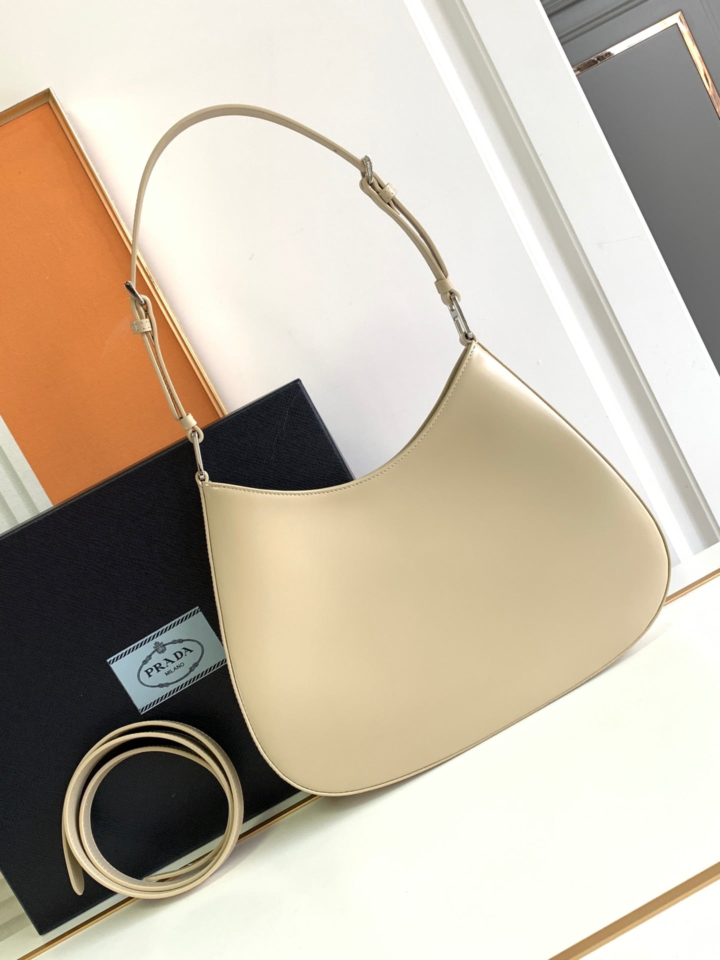 CLEO 30 BEIGE BRUSHED LEATHER SHOULDER BAG mysite