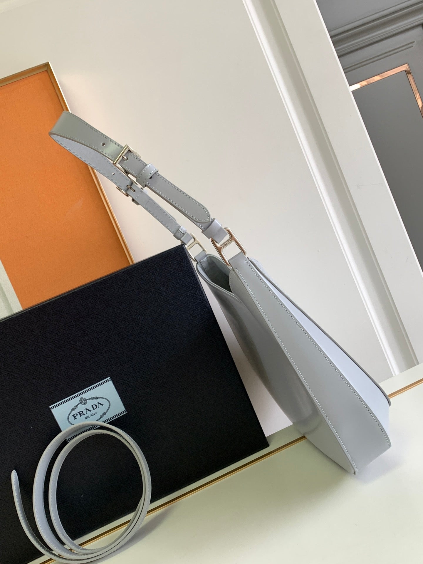 CLEO 30 GREY BRUSHED LEATHER SHOULDER BAG mysite