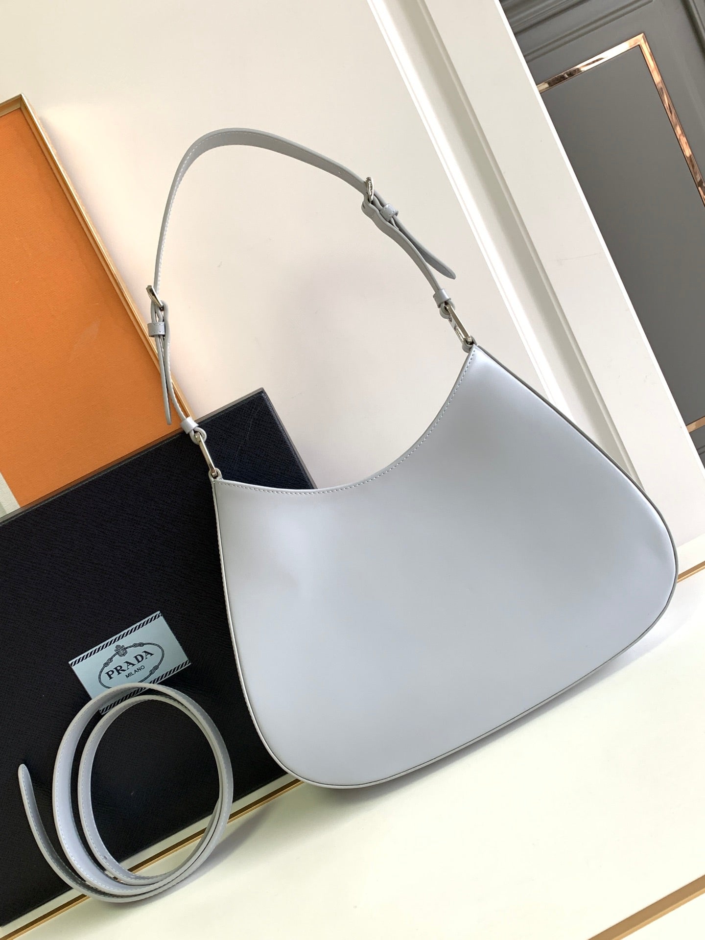 CLEO 30 GREY BRUSHED LEATHER SHOULDER BAG mysite