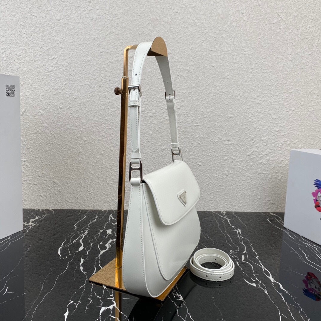 CLEO 24 WHITE BRUSHED LEATHER SHOULDER BAG mysite