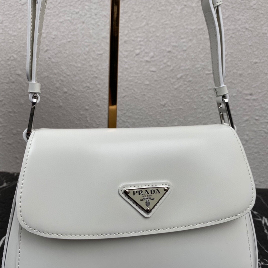 CLEO 24 WHITE BRUSHED LEATHER SHOULDER BAG mysite