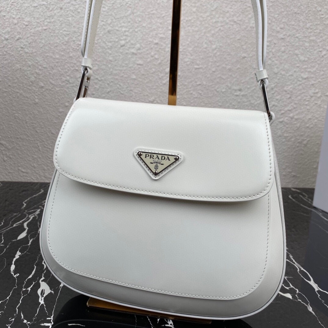 CLEO 24 WHITE BRUSHED LEATHER SHOULDER BAG mysite