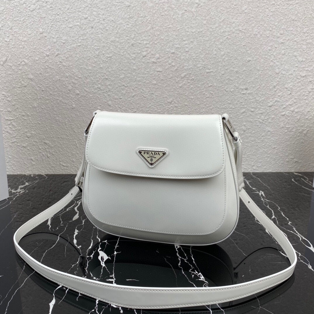 CLEO 24 WHITE BRUSHED LEATHER SHOULDER BAG mysite