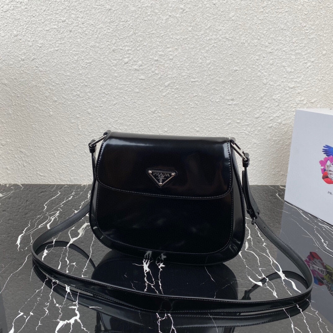 CLEO 24 BLACK BRUSHED LEATHER SHOULDER BAG mysite