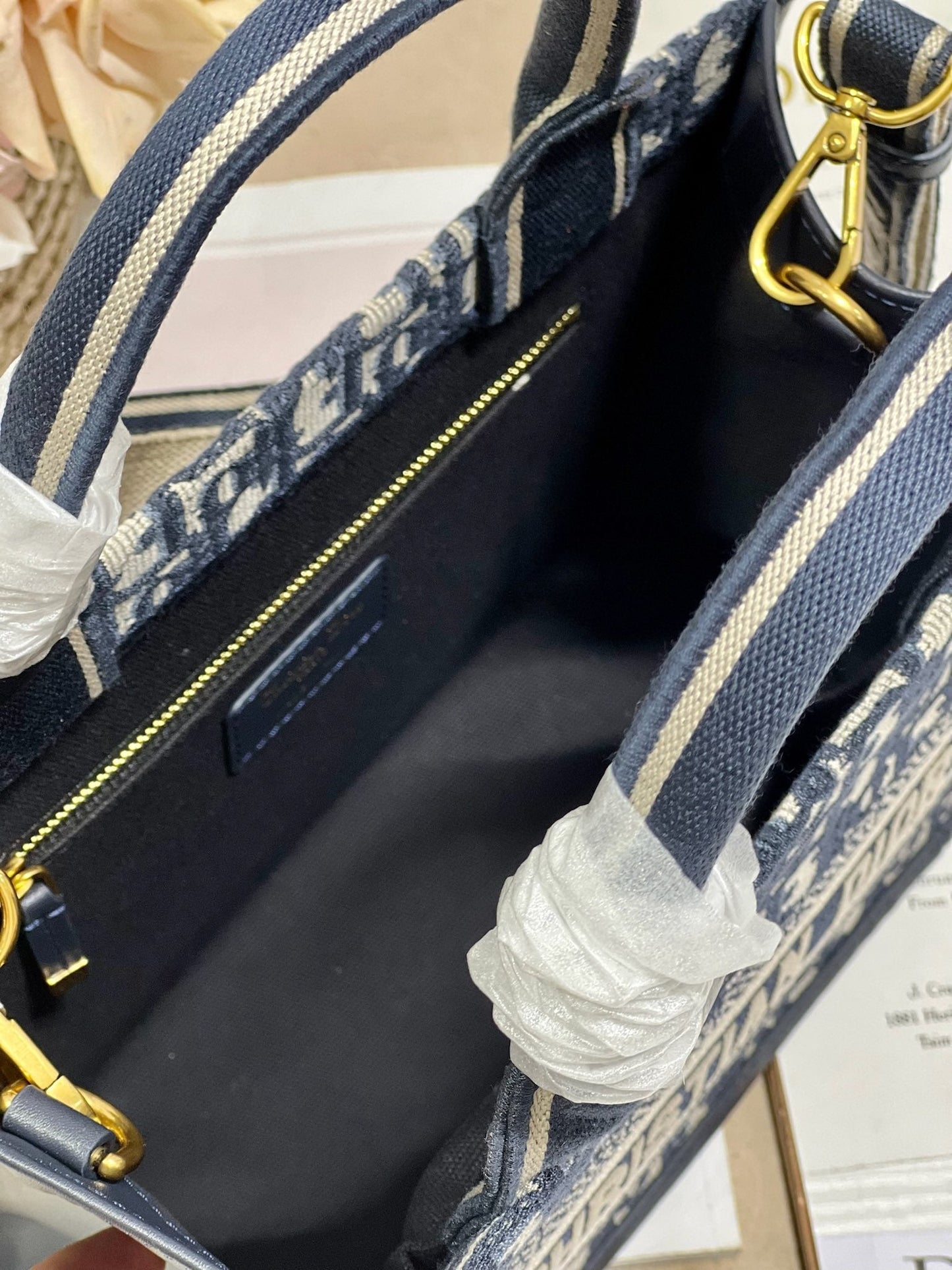 CD SMALL BOOK TOTE 26 BLUE OBLIQUE EMBROIDERY mysite