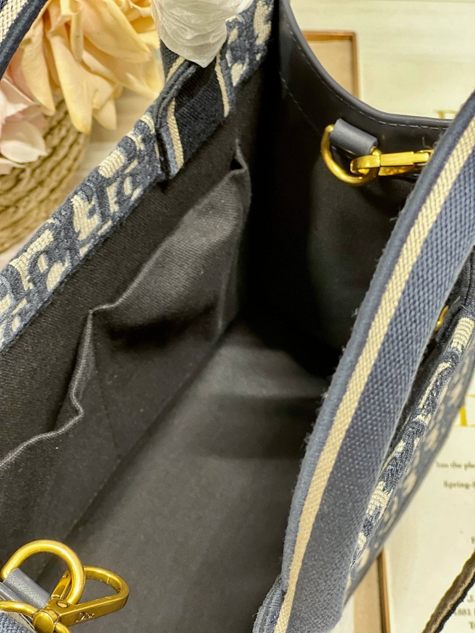 CD SMALL BOOK TOTE 26 BLUE OBLIQUE EMBROIDERY mysite