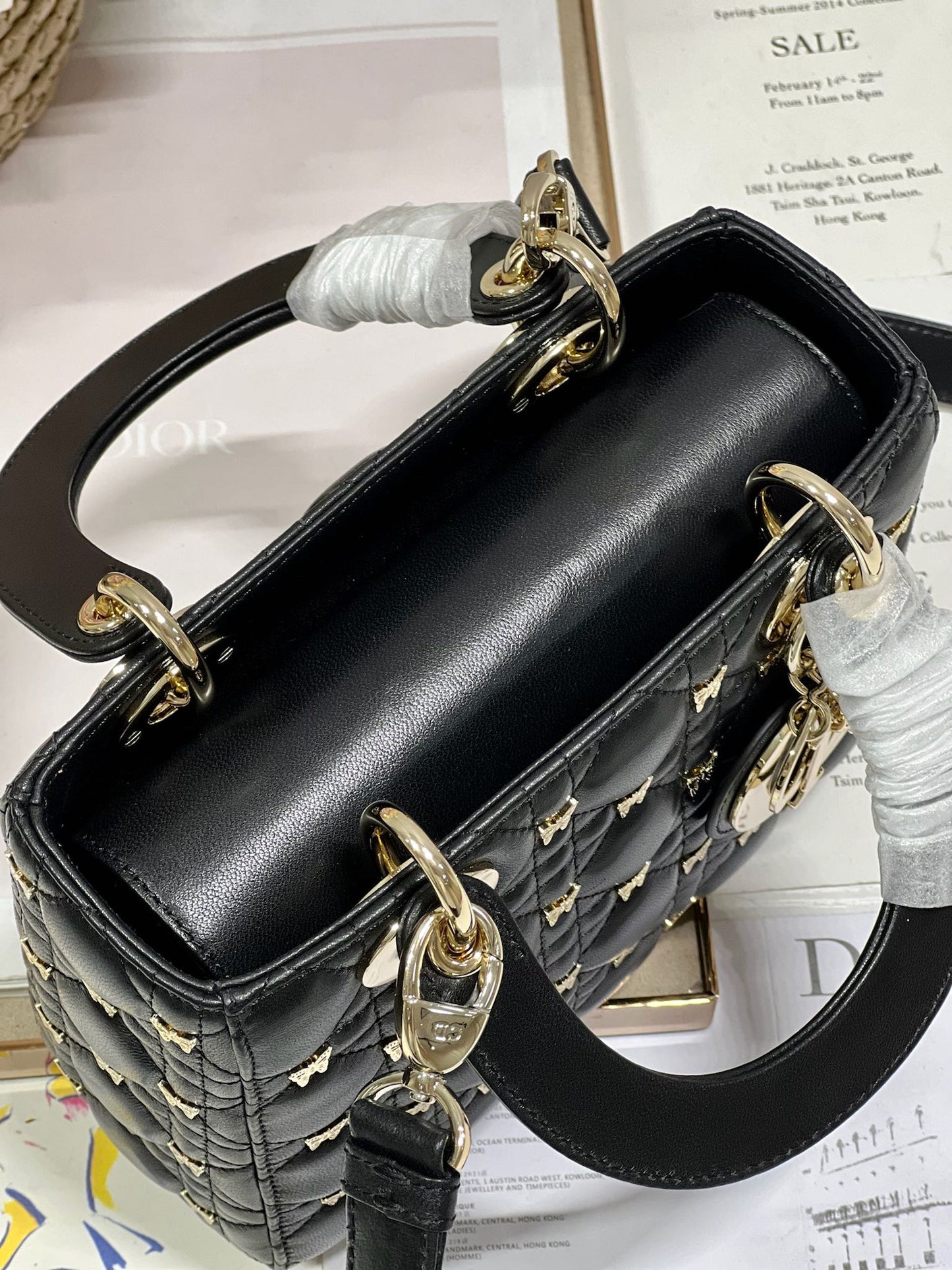 SMALL LADY 20 BUTTERFLY STUD BLACK LAMBSKIN mysite