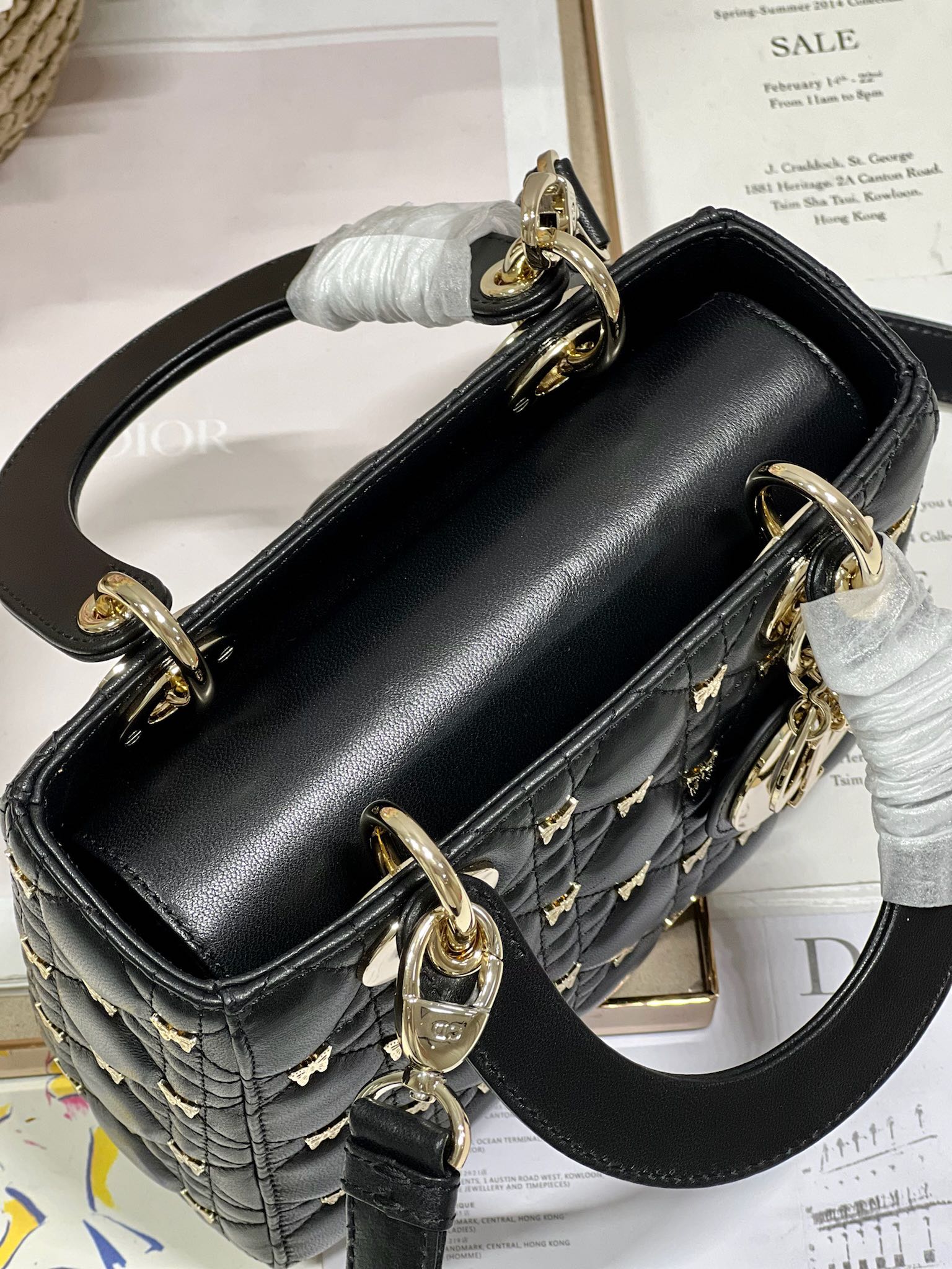 SMALL LADY 20 BUTTERFLY STUD BLACK LAMBSKIN mysite