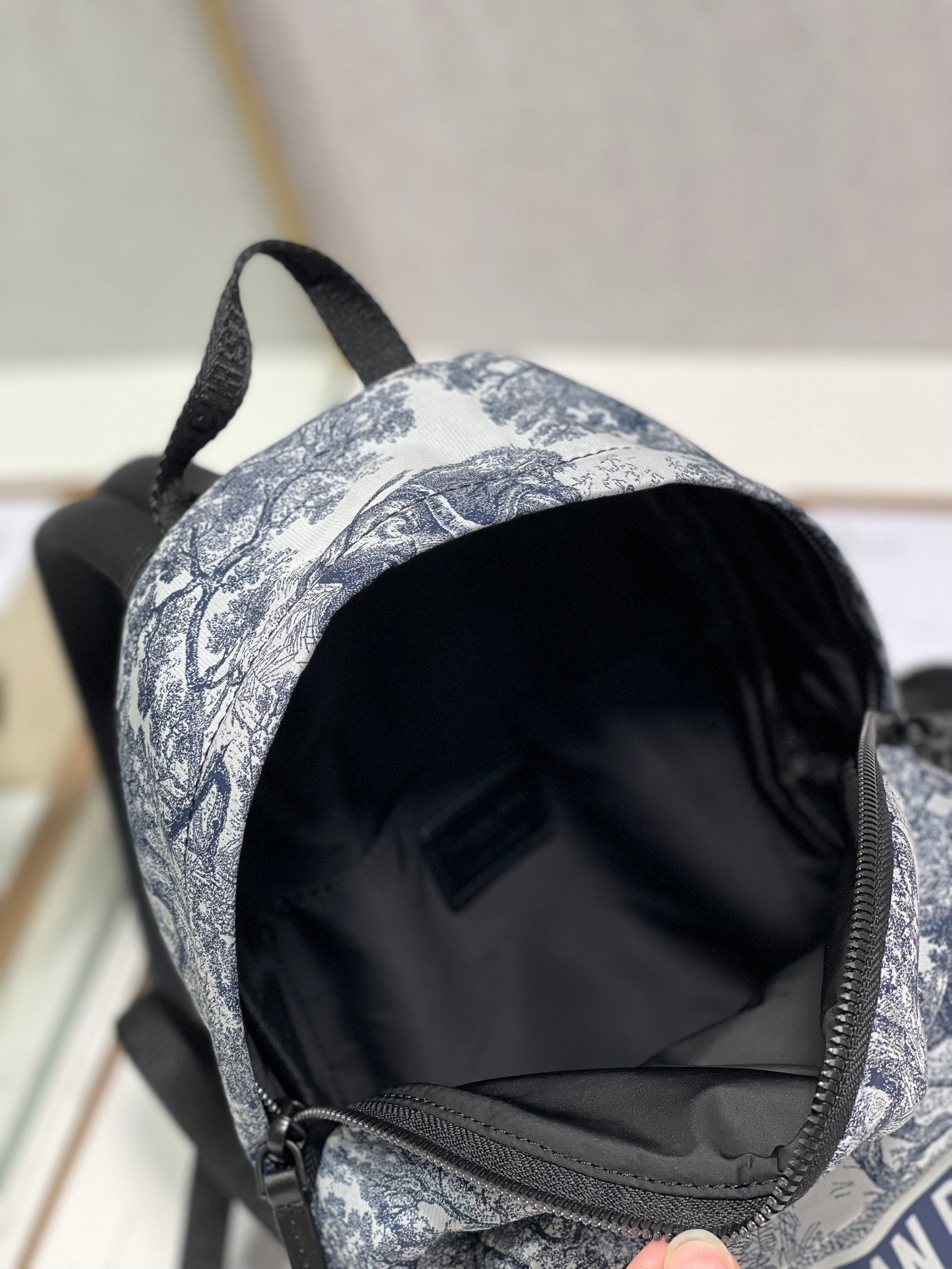 TRAVEL BACKPACK 20CM WHITE BLUE OBLIQUE JACQUARD mysite