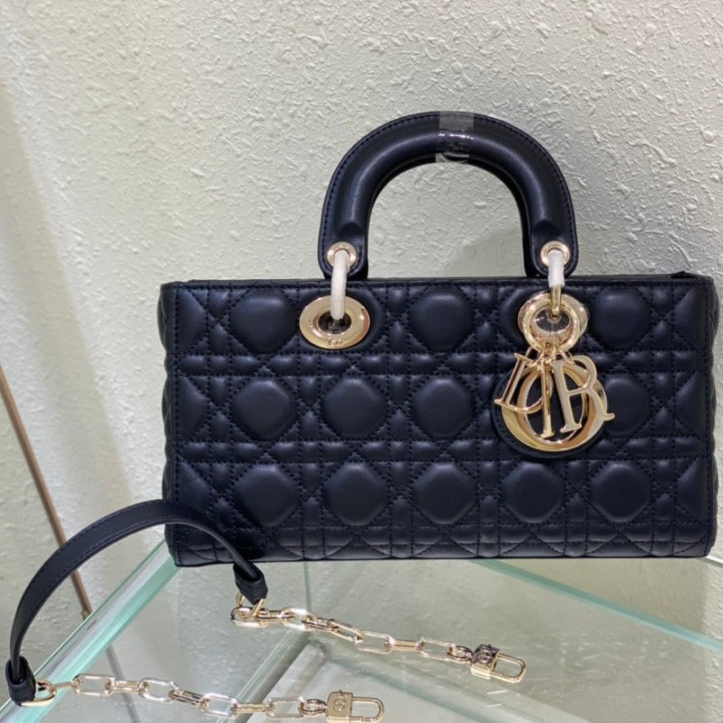MEDIUM LADY D-JOY 26 BLACK LAMBSKIN mysite
